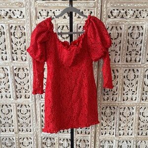 For Love & Lemons Red Polka Dot Women's Top